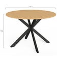 ID MARKET - Table de jardin ronde MESSINA 120 cm 6 personnes pied araignée plateau métal effet bois - vignette