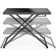 ID MARKET - Table de jardin relevable rectangulaire 100 cm OLIE en métal gris anthracite et plateau gris - vignette