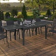 ID MARKET - Table de jardin extensible rectangulaire MADRID 135-270 CM 8-12 personnes gris anthracite - vignette