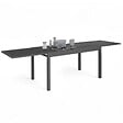 ID MARKET - Table de jardin extensible rectangulaire MADRID 135-270 CM 8-12 personnes gris anthracite - vignette