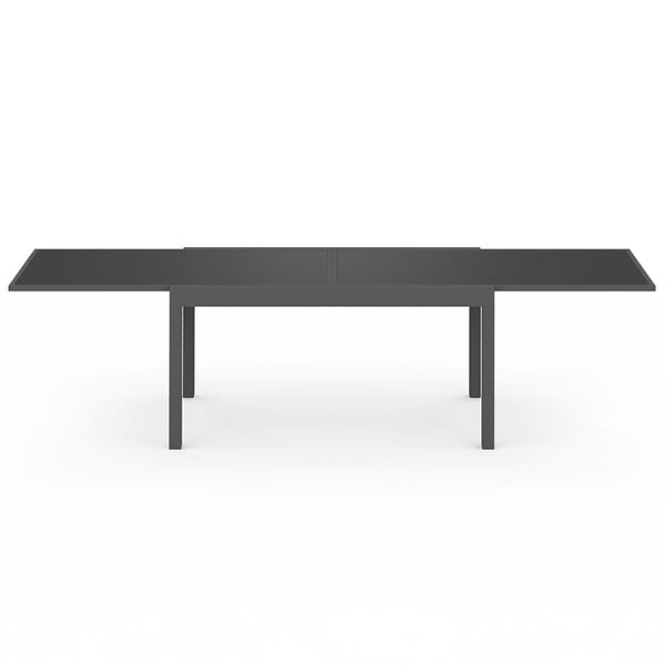 ID MARKET - Table de jardin extensible rectangulaire MADRID 135-270 CM 8-12 personnes gris anthracite - large