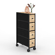 ID MARKET - Tour de rangement 4 tiroirs UTAH sur roulettes colonne gain de place design industriel - vignette