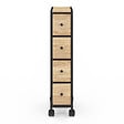 ID MARKET - Tour de rangement 4 tiroirs UTAH sur roulettes colonne gain de place design industriel - vignette