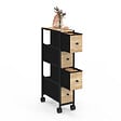 ID MARKET - Tour de rangement 4 tiroirs UTAH sur roulettes colonne gain de place design industriel - vignette