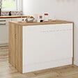 ID MARKET - Ilot central LIO maxi capacité de rangement bois et blanc - vignette