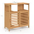 ID MARKET - Meuble sous lavabo salle de bain bambou BEA avec portes coulissantes - vignette