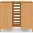 ID MARKET - Meuble sous lavabo salle de bain bambou BEA avec placard et 3 tiroirs - vignette