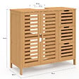 ID MARKET - Meuble sous lavabo salle de bain bambou BEA avec placard et 3 tiroirs - vignette