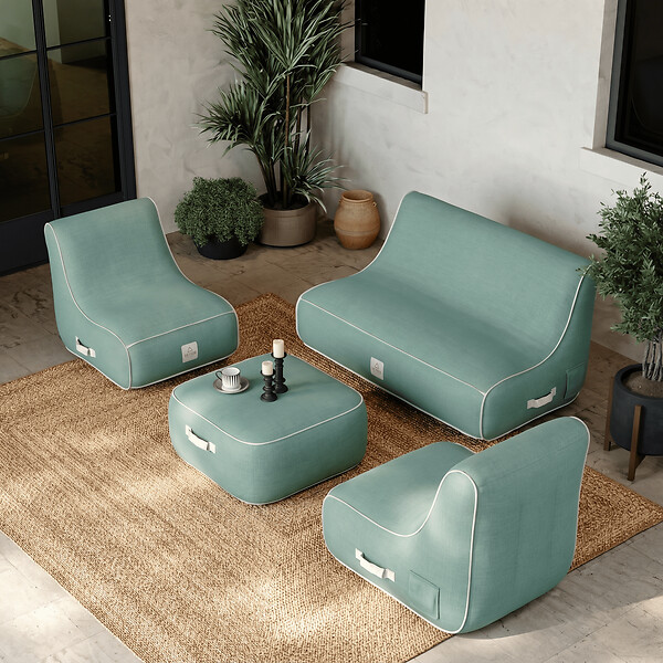 COCO LOUNGE - Salon de jardin gonflable Collection Soge - vert d'eau - large