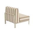 OVIALA - Chauffeuse rayé pour salon de jardin modulable en tissu beige - Patio - vignette