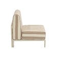 OVIALA - Chauffeuse rayé pour salon de jardin modulable en tissu beige - Patio - vignette