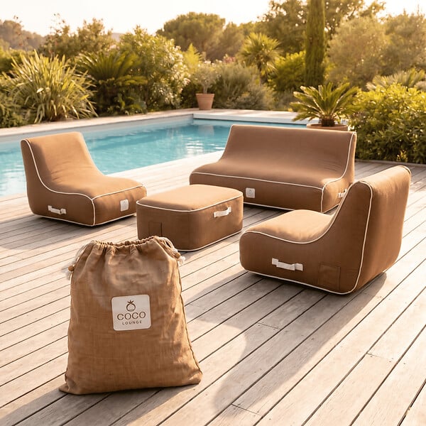 COCO LOUNGE - Salon de jardin gonflable Collection Boho Moka - chocolat - large