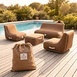 COCO LOUNGE - Salon de jardin gonflable Collection Boho Moka - chocolat - vignette