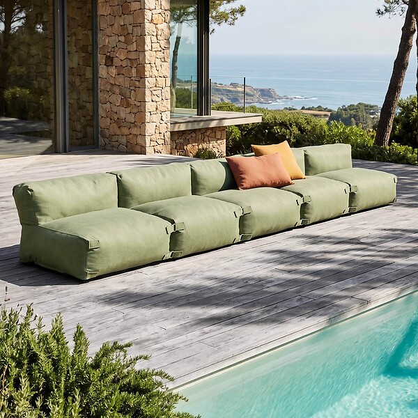 OVIALA - Salon de jardin modulable 5 places vert cactus - Mixi - large