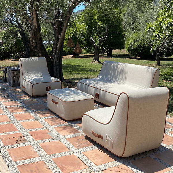 COCO LOUNGE - Salon de jardin gonflable Collection Aloha - blanc cassé - large