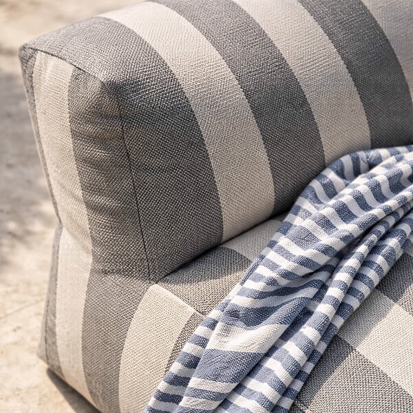 OVIALA - Fauteuil de jardin rayé pour canapé modulable gris anthracite - Mixi - large