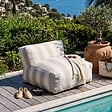OVIALA - Fauteuil de jardin rayé pour canapé modulable beige - Mixi - vignette