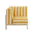 OVIALA - Fauteuil d'angle rayé pour salon de jardin modulable tissu jaune clair - Patio - vignette