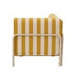 OVIALA - Fauteuil d'angle rayé pour salon de jardin modulable tissu jaune clair - Patio - vignette