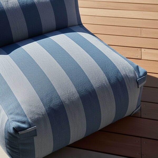OVIALA - Fauteuil de jardin rayé pour canapé modulable bleu pacific - Mixi - large