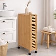 ID MARKET - Tour de rangement 4 tiroirs bambou BEA sur roulettes colonne gain de place - vignette