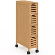 ID MARKET - Tour de rangement 4 tiroirs bambou BEA sur roulettes colonne gain de place - vignette