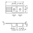 VILLEROY ET BOCH - Evier 116 x 51 cm  Architectura 80 Fossile - vignette
