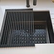 ESSEBAGNO - Egouttoir vaisselle pliable 43x31 en inox et silicone noir - vignette