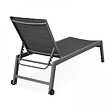 OVIALA - Lot de 2 bains de soleil en aluminium et textilène gris - Nouméa - vignette
