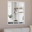 ID MARKET - Verrière atelier 3 vitrages L. 93 x H. 108 cm en métal blanc et verre trempé - vignette
