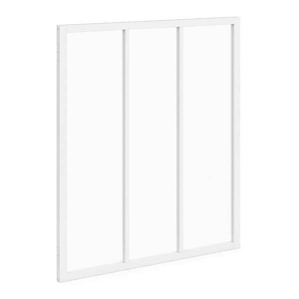 ID MARKET - Verrière atelier 3 vitrages L. 93 x H. 108 cm en métal blanc et verre trempé - large
