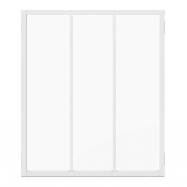 ID MARKET - Verrière atelier 3 vitrages L. 93 x H. 108 cm en métal blanc et verre trempé - large