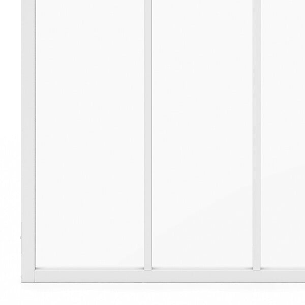 ID MARKET - Verrière atelier 3 vitrages L. 93 x H. 108 cm en métal blanc et verre trempé - large