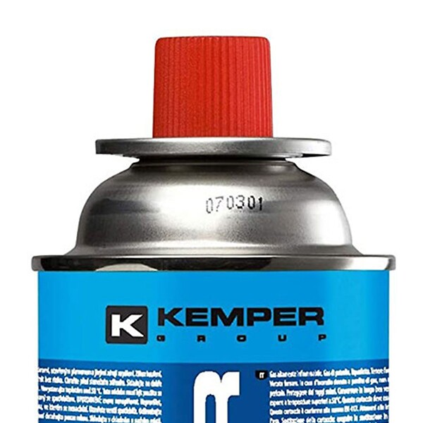 KEMPER - Pack 12 Cartouches Gaz Butane 390 ml 227 g Valve Sécurité pour Réchaud Portable Chalumeau Lampe à Gaz KEMPER - large