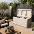 INTEC - Coffre de rangement 330L Beige/Taupe 138 x 53 x H57cm Poignées de transport polypropylène INTEC - vignette