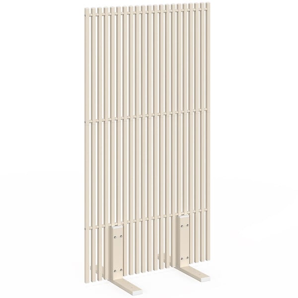 ID MARKET - Paravent extérieur ajouré claustra décoratif 80 x 150 cm persiennes verticales métal beige - large