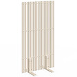 ID MARKET - Paravent extérieur ajouré claustra décoratif 80 x 150 cm persiennes verticales métal beige - vignette