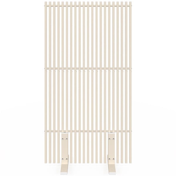 ID MARKET - Paravent extérieur ajouré claustra décoratif 80 x 150 cm persiennes verticales métal beige - large