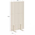 ID MARKET - Paravent extérieur ajouré claustra décoratif 80 x 150 cm persiennes verticales métal beige - vignette