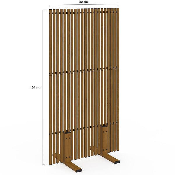 ID MARKET - Paravent extérieur ajouré claustra décoratif extérieur 80 x 150 cm effet bois - large