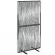 ID MARKET - Paravent extérieur ajouré claustra décoratif 80 x 150 cm RIO cordage effet rotin et métal gris anthracite - vignette