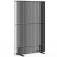ID MARKET - Paravent extérieur ajouré claustra décoratif 120 x 180 cm persiennes verticales métal gris anthracite - vignette