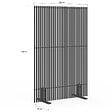ID MARKET - Paravent extérieur ajouré claustra décoratif 120 x 180 cm persiennes verticales métal gris anthracite - vignette