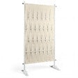 ID MARKET - Paravent extérieur claustra décoratif 80 x 150 cm sangles beige et métal blanc - vignette