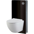 GODART - Pack WC suspendu gain de place bâti mural verre noir + cuvette sans bride vortex Turbi - vignette