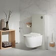 PLANETE BAIN - Pack WC suspendu mural en verre blanc et cuvette carénée sans bride CERES - vignette