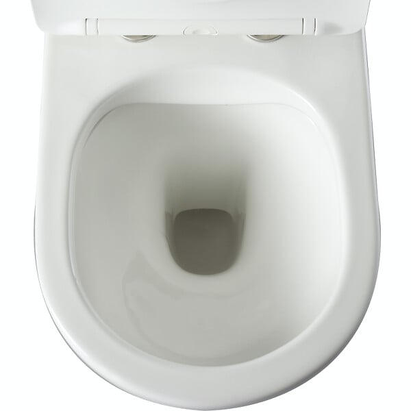 GODART - Pack WC suspendu gain de place bâti mural verre blanc + cuvette sans bride Corolla - large