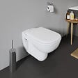 DURAVIT - Pack WC suspendu D-code avec abattant + bati support SIAMP + Plaque de commande blanche - vignette