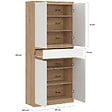 ID MARKET - Armoire à chaussures 24 paires TOMI 4 portes 1 tiroir façon hêtre et blanc - vignette