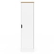 ID MARKET - Armoire de rangement NOUK 1 porte avec étagères blanc et bois - vignette